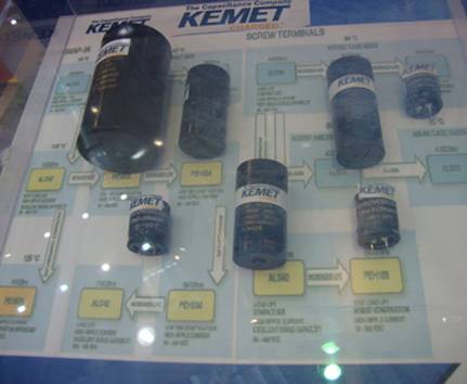 KEMET展臺(tái)上大功率鋁電解電容受關(guān)注