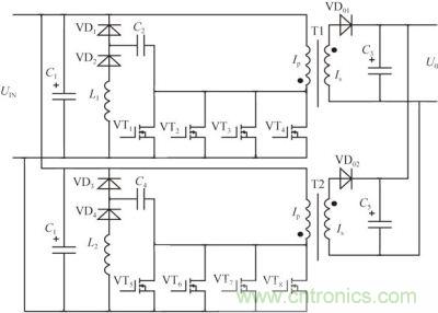 兩路單端反激并聯電路結構