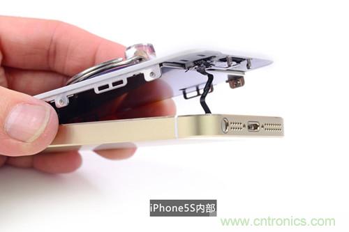 土豪金iPhone 5S拆解：內(nèi)部結(jié)構(gòu)升級，維修難度增加