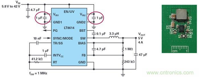 是否可以將低EMI電源安裝到擁擠的電路板上？