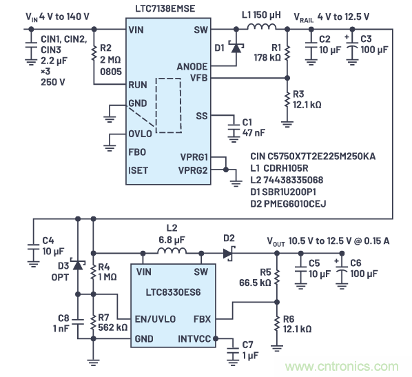 在源電壓5 V至140 V的電氣系統(tǒng)中，如何維持偏置電壓呢？