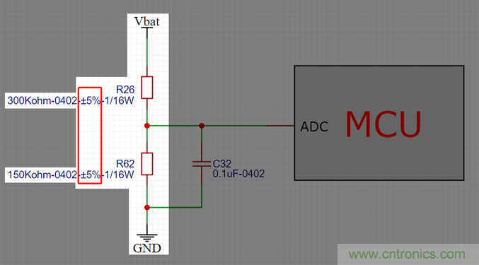 電池電壓偵測電路“踩坑”：分壓電阻的精度竟然是5%，不是1%
