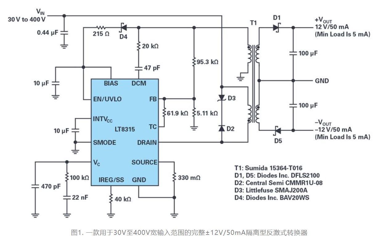 單個(gè)IC也能構(gòu)建緊湊、高效的雙極性穩(wěn)壓器