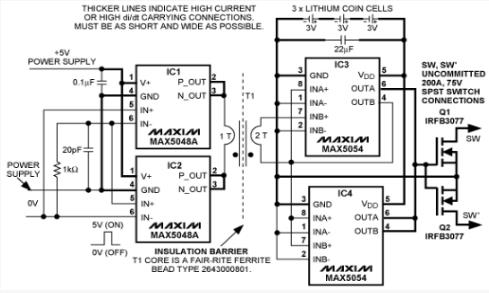 單刀/單擲雙極電源開關簡化電源測試